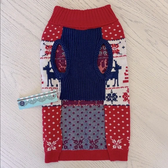 BLUEBERRY PET Red Reindeer Knit Dog Sweater size XL - Picture 2 of 9
